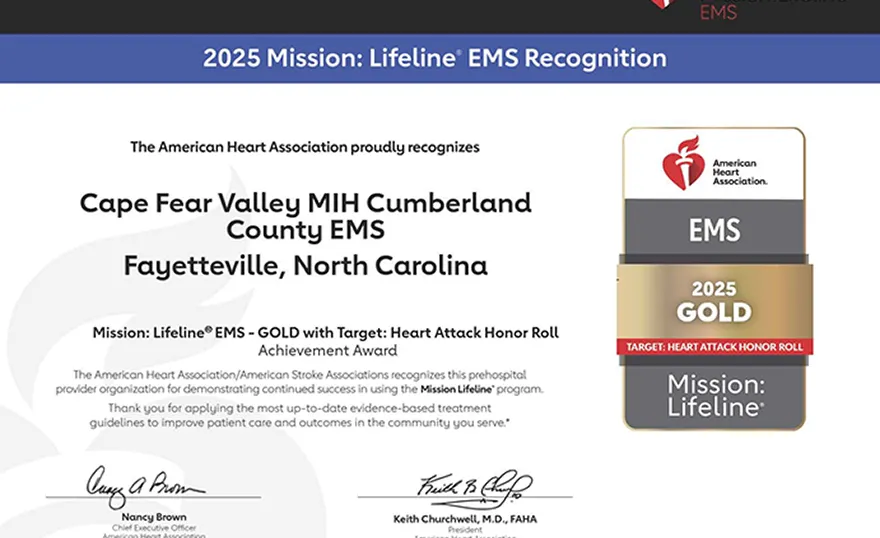 2025 Mission: Lifeline® EMS Gold Achievement Award