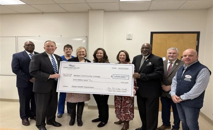 Bladen Community College Receives Transformative $1 Million Gift from Cape Fear  Valley Healthcare