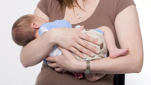 Mom breastfeeding baby